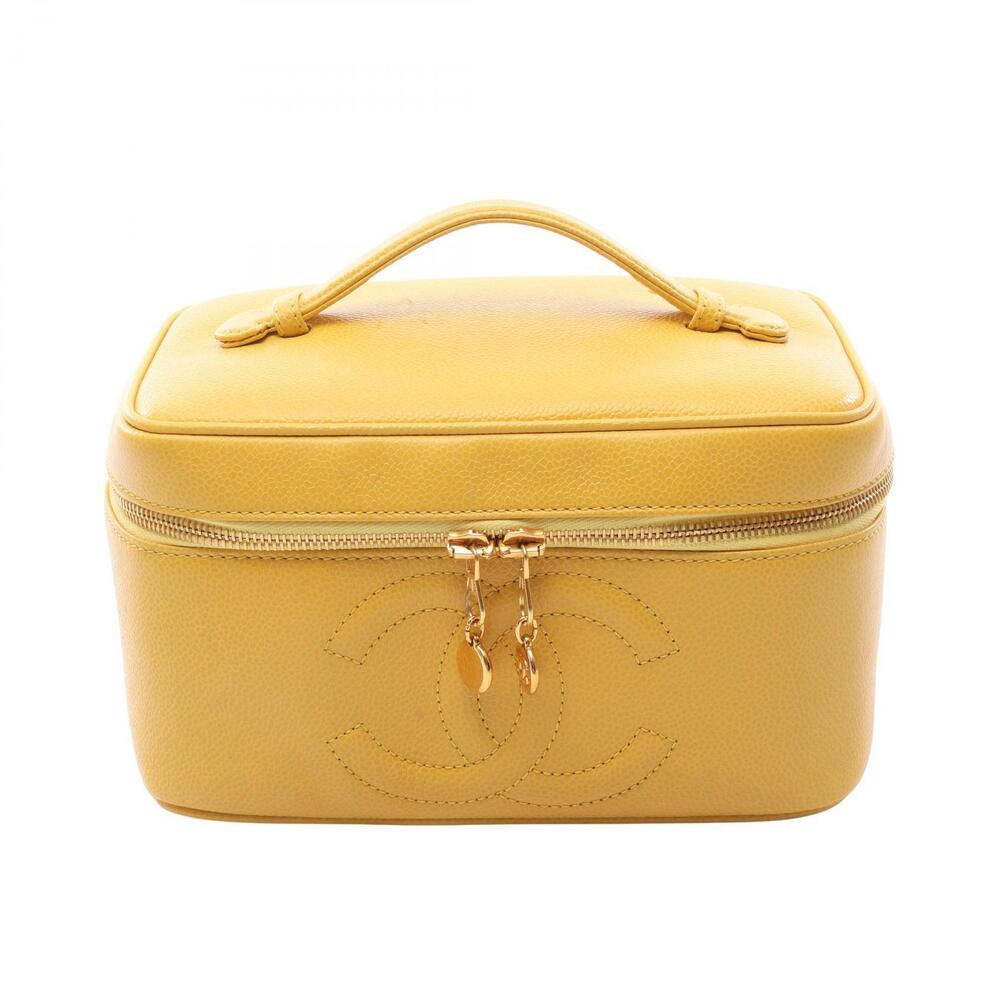 Chanel Handbag Coco Mark leather grained calfskin yellow brown